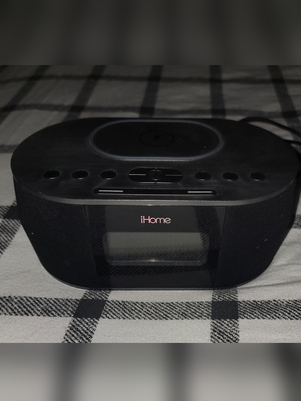 iHome Black and Gray Charging Alarm Clock Base